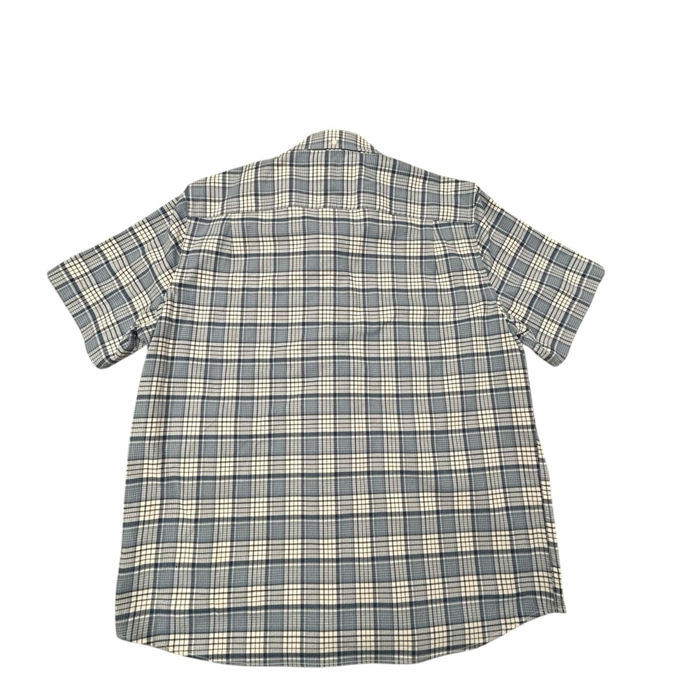 L.L. Bean Men's Casual Navy and White Plaid Shirt Slightly Fitted Large Like New - Picture 3 of 8